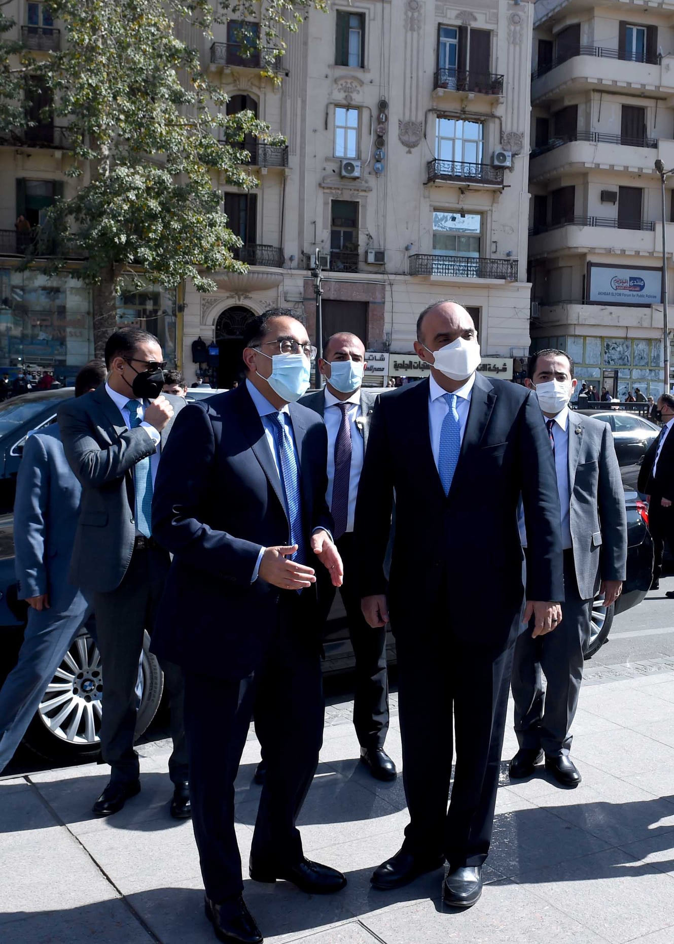 رئيسا الوزراء المصري والأردني يتفقدان أعمال تطوير ميدان التحرير