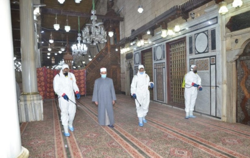  استعداداً لشهر رمضان المبارك انطلاق حملة الأوقاف الموسعة لنظافة وتعقيم المساجد على مستوى الجمهورية