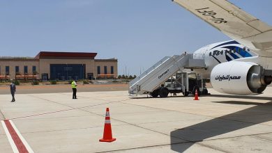 Photo of وصول أول طائرة  لشركة مصر للطيران  إلى مطار برنيس الدولى